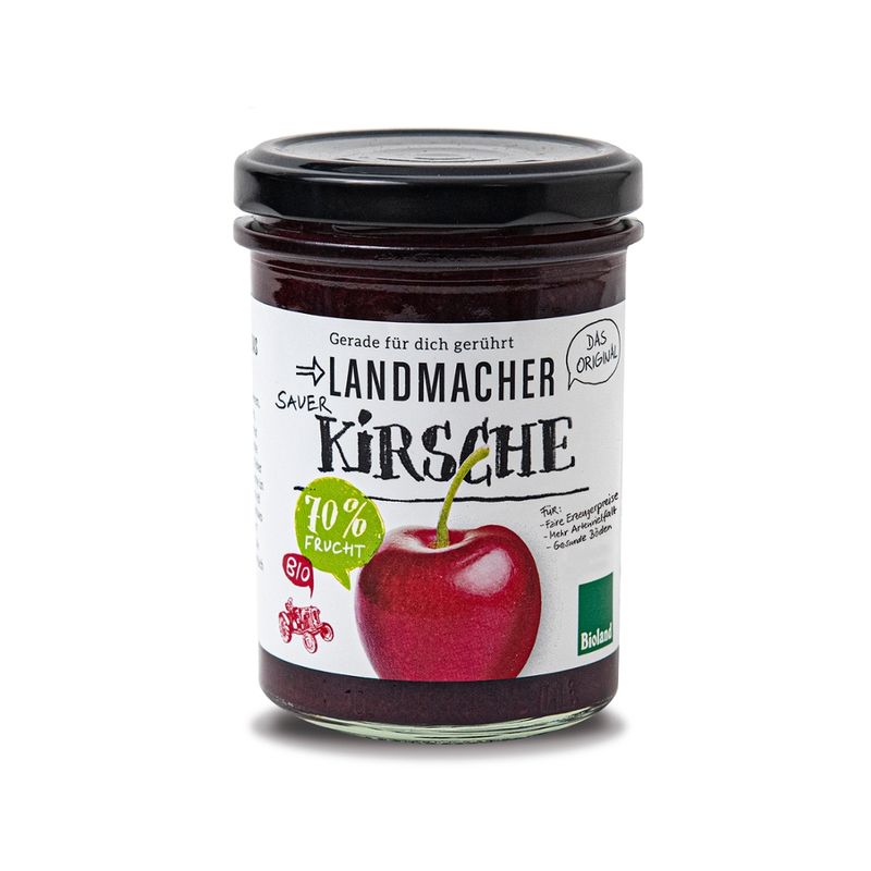 Landmacher Bio-Fruchtaufstrich Sauerkirsche (220g), Bioland - Produktbild