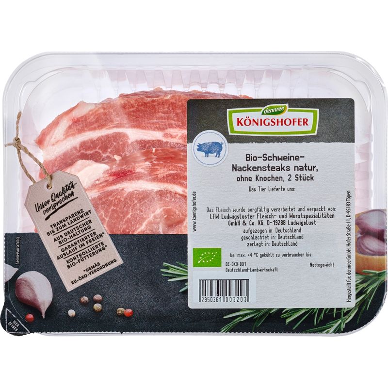 Königshofer Schweine-Nackensteaks natur, ohne Knochen, Nord, 2 Stück - Produktbild