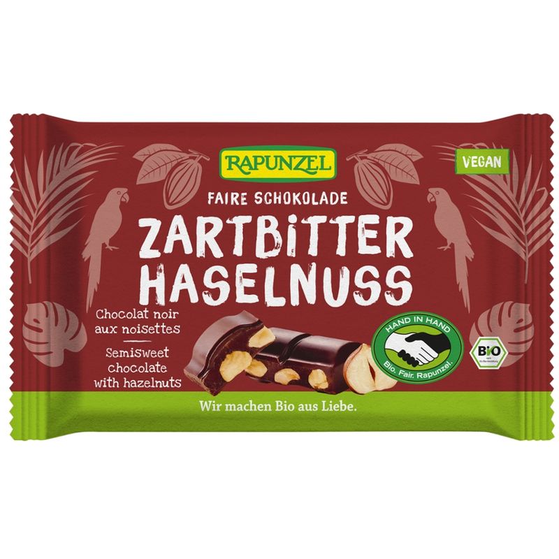 Rapunzel Zartbitter Schokolade 60% Kakao mit Haselnuss HIH - Produktbild