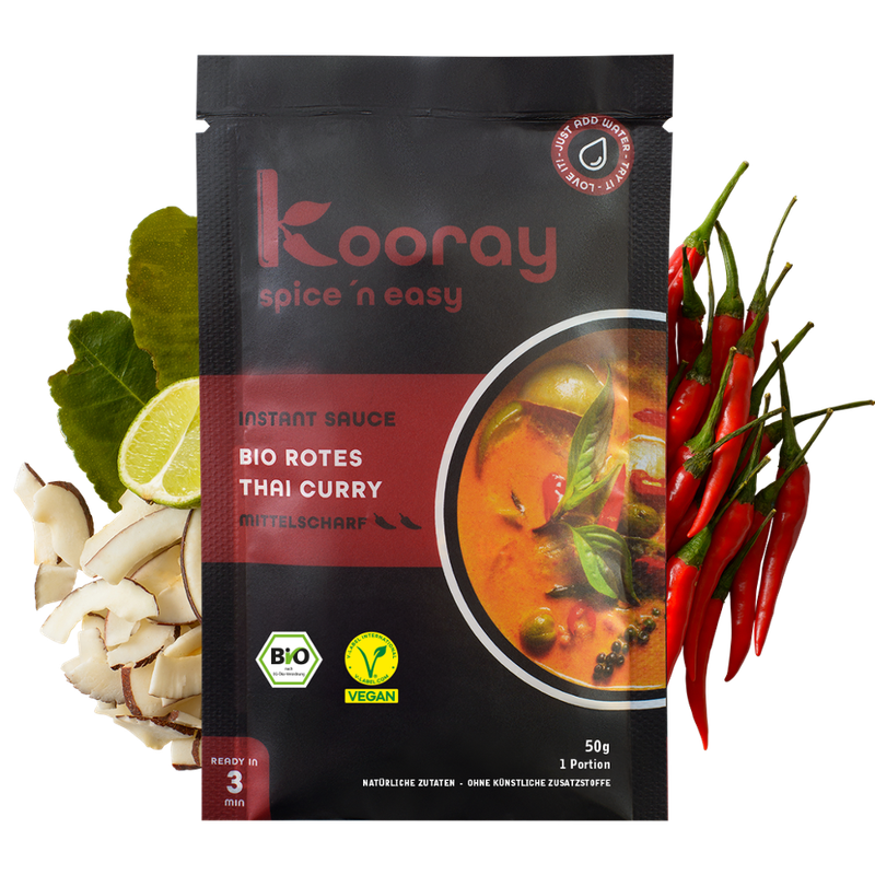 Kooray spice 'n easy Kooray spice ' n easy I Instant Sauce I Bio rotes Thai Curry I mittelscharf - Produktbild