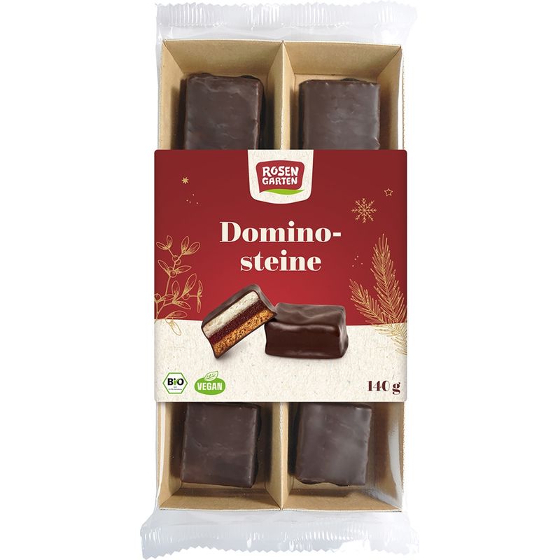 Rosengarten Dominosteine in Zartbitterschokolade - Produktbild