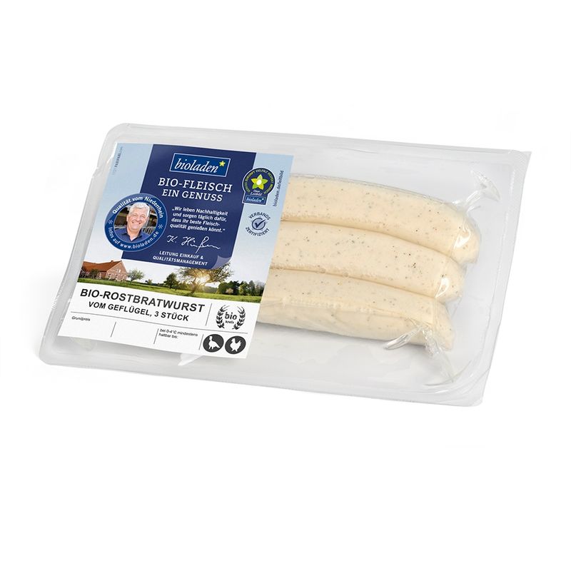 bioladen Rostbratwurst vom Geflügel, 3 Stück - Produktbild