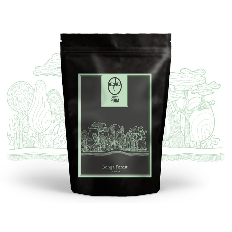 KAFFEE PURA Bonga Forest Kaffee, BIO & fair gehandelt, gemahlen, 100% Arabica, Äthiopien - Produktbild