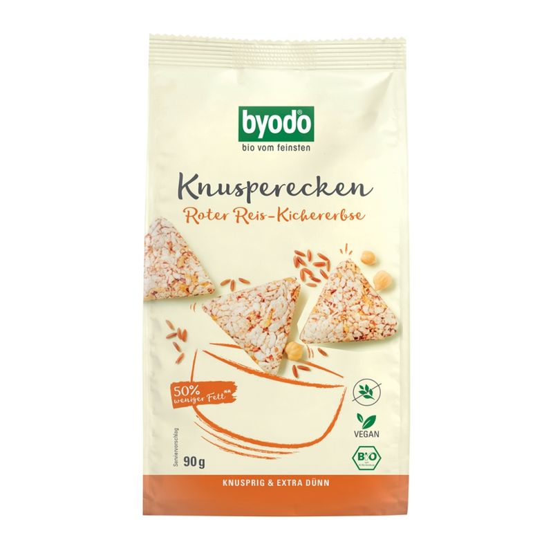 Byodo Byodo Knusperecken Roter Reis-Kichererbse, 90 g - Produktbild