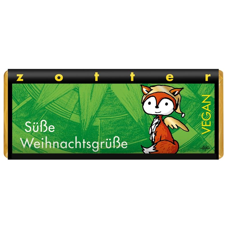Zotter Schokolade Süße Weihnachtsgrüße - Haselnussnougat mit Krokant - Produktbild