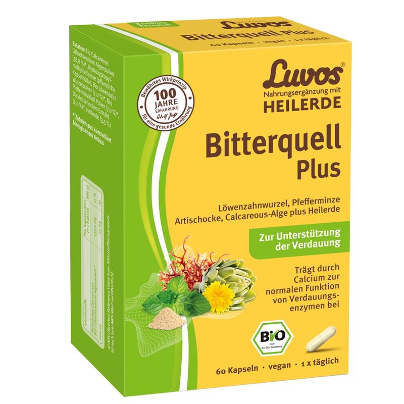 Luvos Nahrungsergänzung mit Heilerde Luvos Bitterquell Plus Kapseln - Produktbild