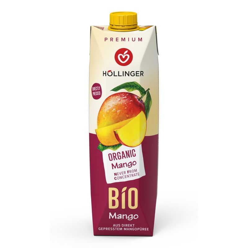 IMS Höllinger Bio Mangonektar* direkt gepresst. Fruchtsaftgehalt mind. 35%. *Aus kontrolliert biologischem Anbau. - Produktbild