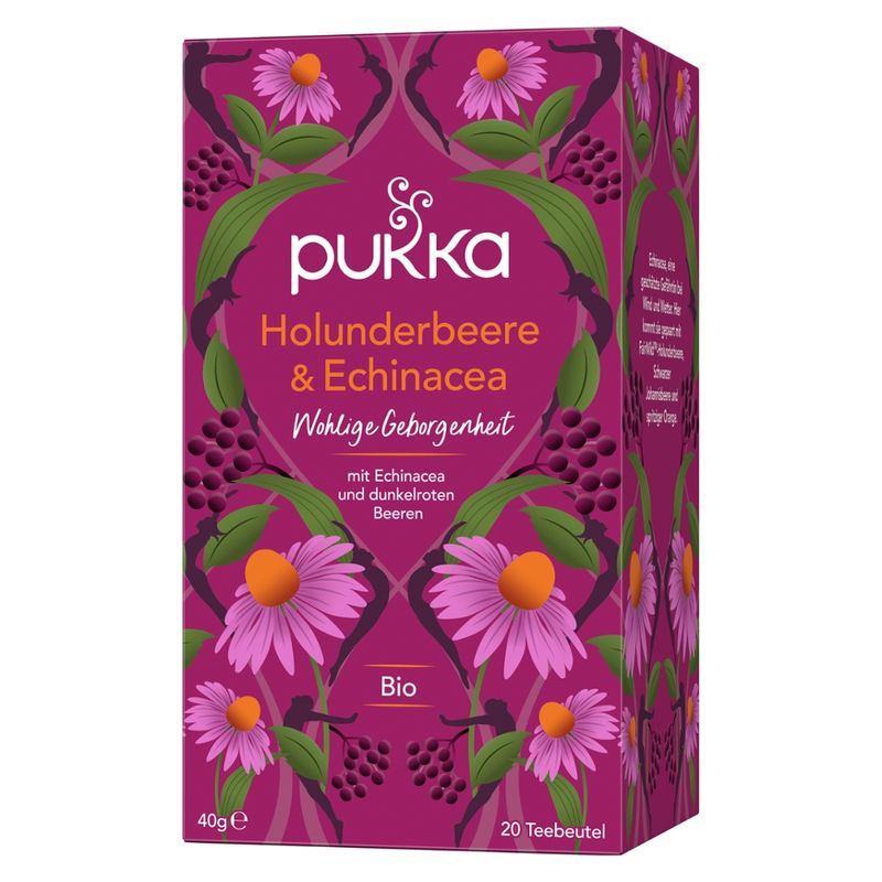 Pukka Pukka Bio-Früchte-Kräutertee Holunderbeere & Echinacea, 20 Teebeutel - Produktbild