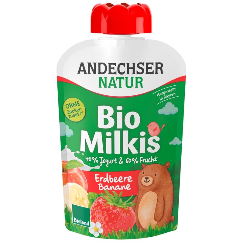 Andechser Natur Bio Milkis Erdbeere-Banane - Produktbild