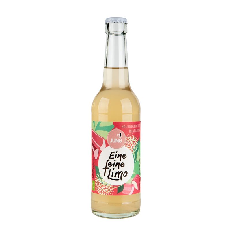 Jung Fruchtsäfte Eine Feine Limo Bio Holunderblüten-Rhabarber-Limo - Produktbild