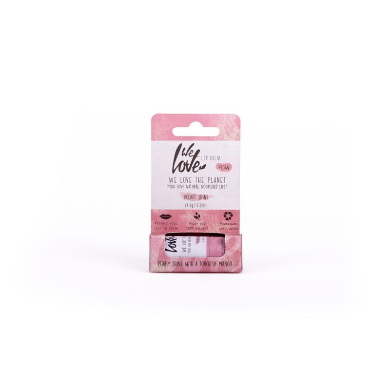 We Love The Planet WLTP Natürlicher Lipbalm - VELVET SHINE - Papertube im Blister - Produktbild