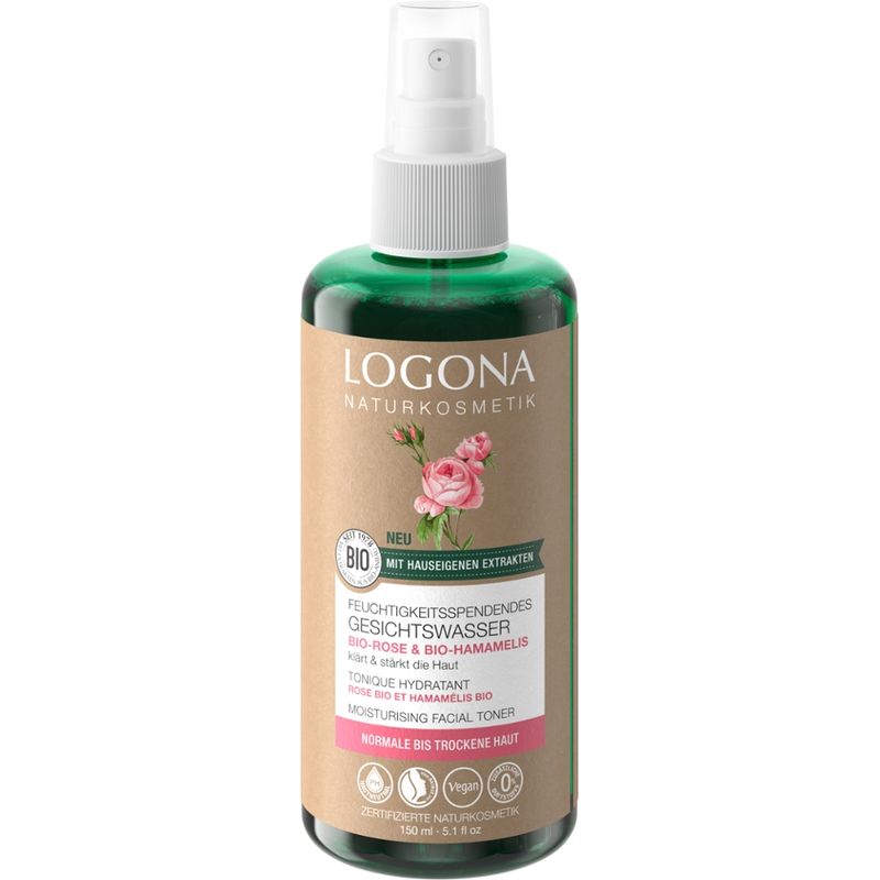 Logona Feuchtigkeitsspendendes Gesichtswasser Bio-Rose & Bio-Hamamelis - Produktbild
