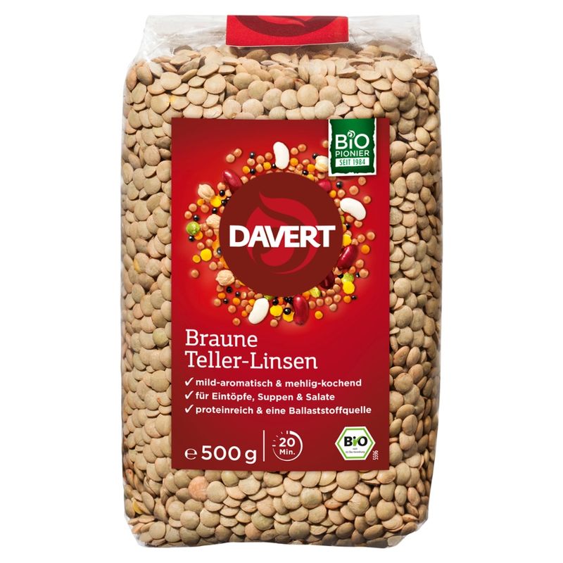 Davert Braune Teller-Linsen 500g - Produktbild