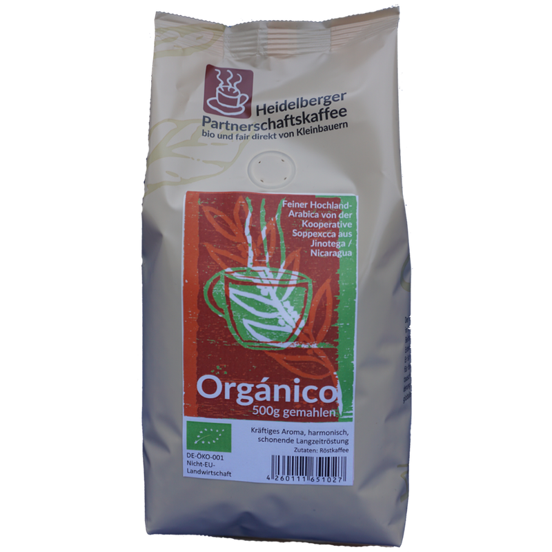 Heidelberger Partnerschaftskaffee Organico 500g gemahlen - Heidelberger Partnerschaftskaffee - Produktbild