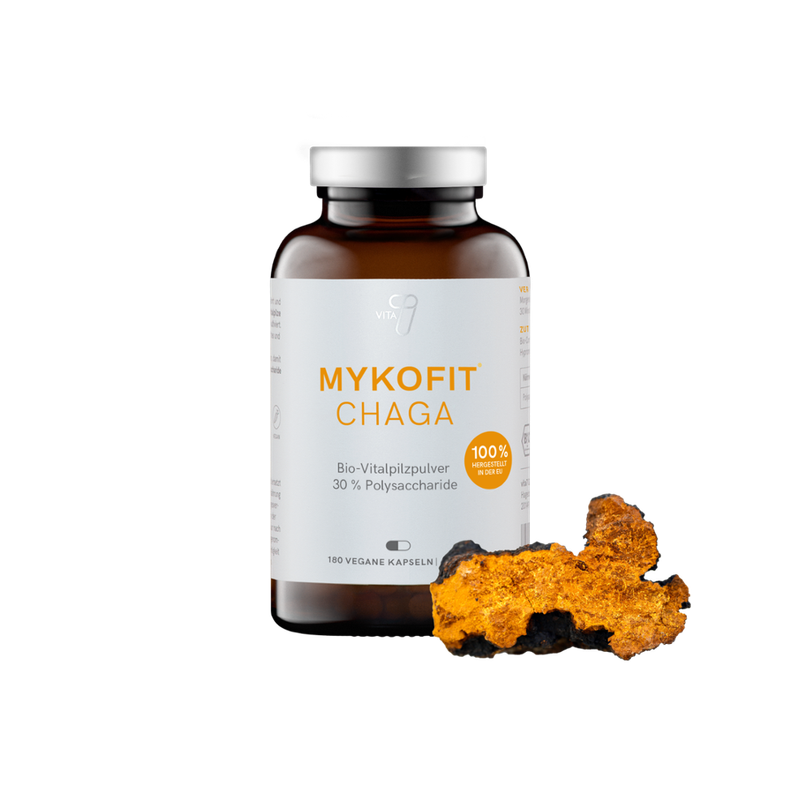 vita7 MYKOFIT Chaga Vitalpilz, 180 Kapseln, pro Packung 90g - Produktbild