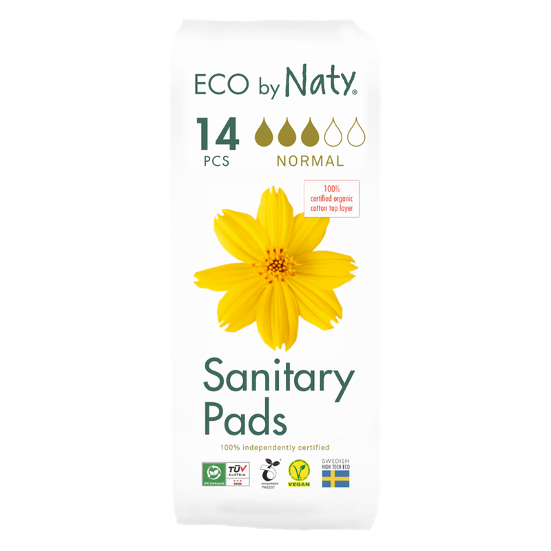 Naty Eco by Naty Binden, Normal 14 Stück. 100% Kompostierbare Materialien Vegan - Produktbild