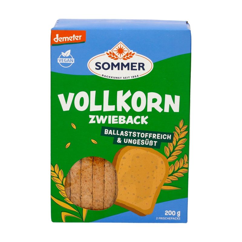 Sommer Demeter Weizen-Vollkorn Zwieback - Produktbild