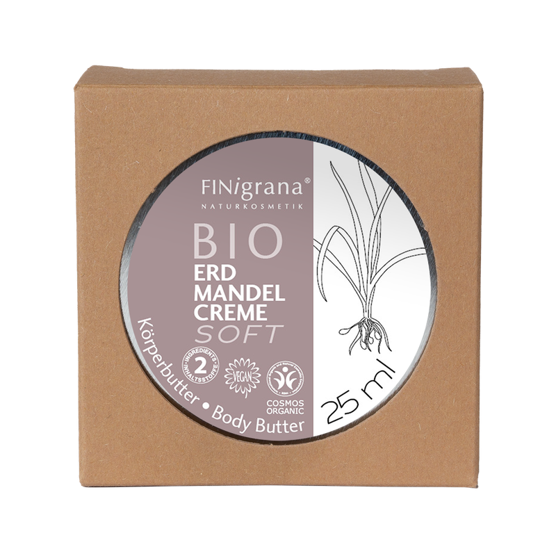 FINigrana® Naturkosmetik FINigrana® BIO Erdmandel-Creme Soft (Basis Hautpflege / Basic Skin Care / Soins de Base de la Peau ) in Weißblechdose, 25ml mit Umkarton - Produktbild