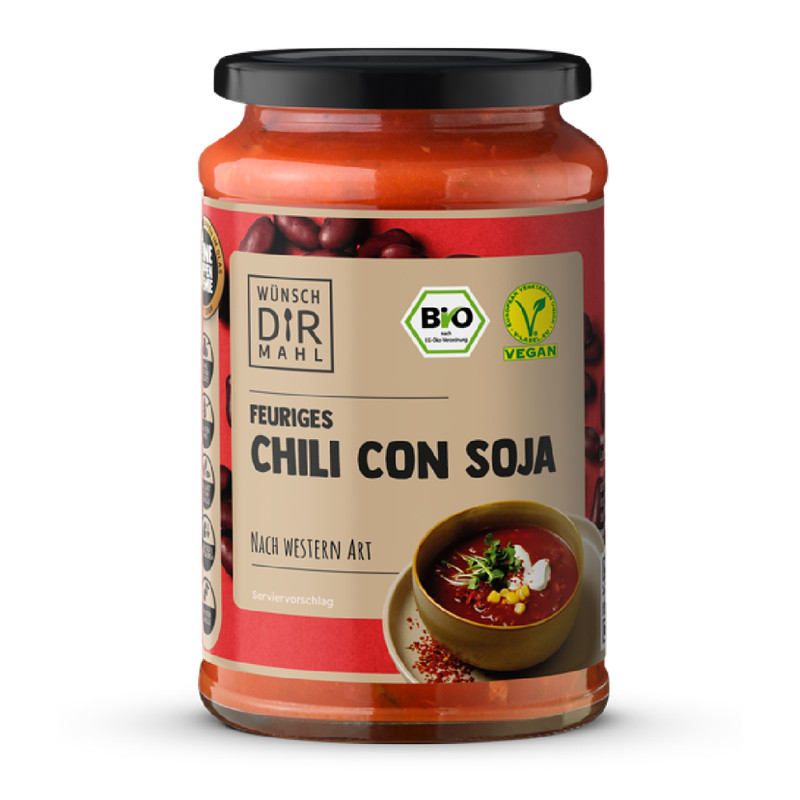 Wünsch Dir Mahl Feuriges Chili con Soja nach Western Art 380ml Bio & vegan - Produktbild