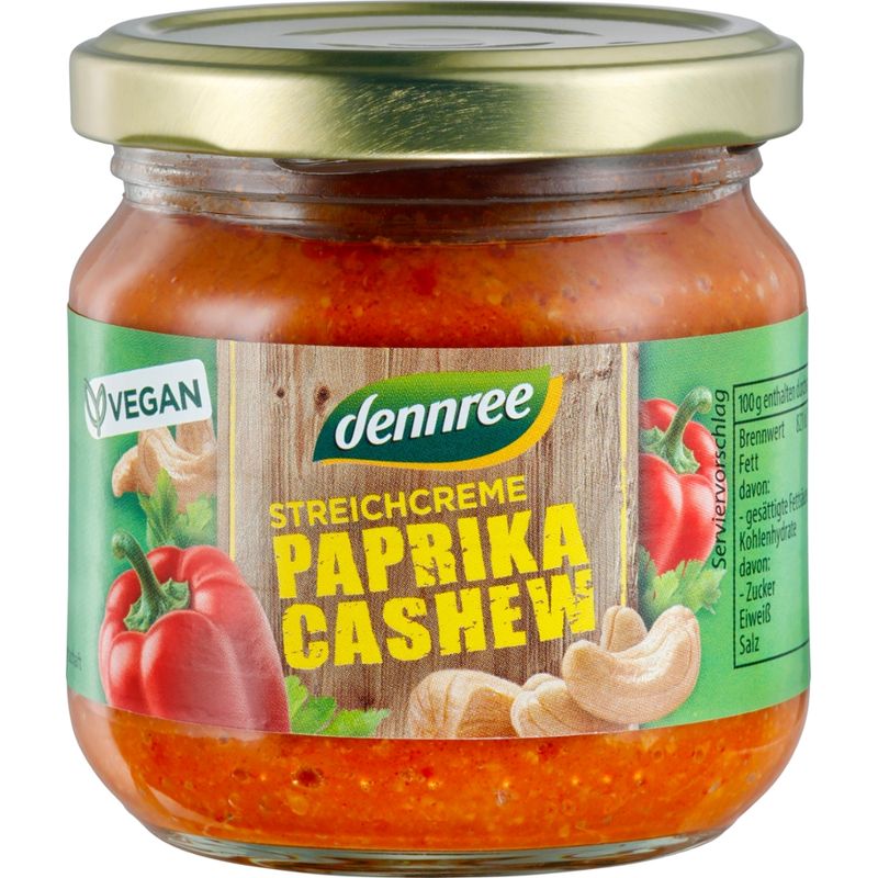 dennree Streichcreme Paprika-Cashew - Produktbild