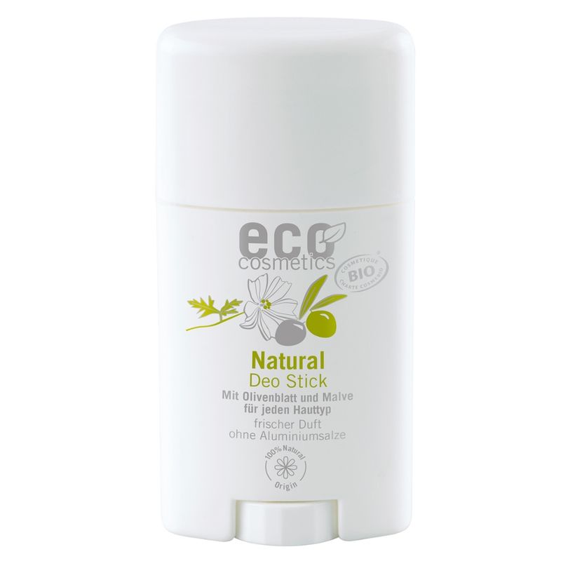 eco cosmetics Natural Deo Stick mit Olivenblatt und Malve - Produktbild