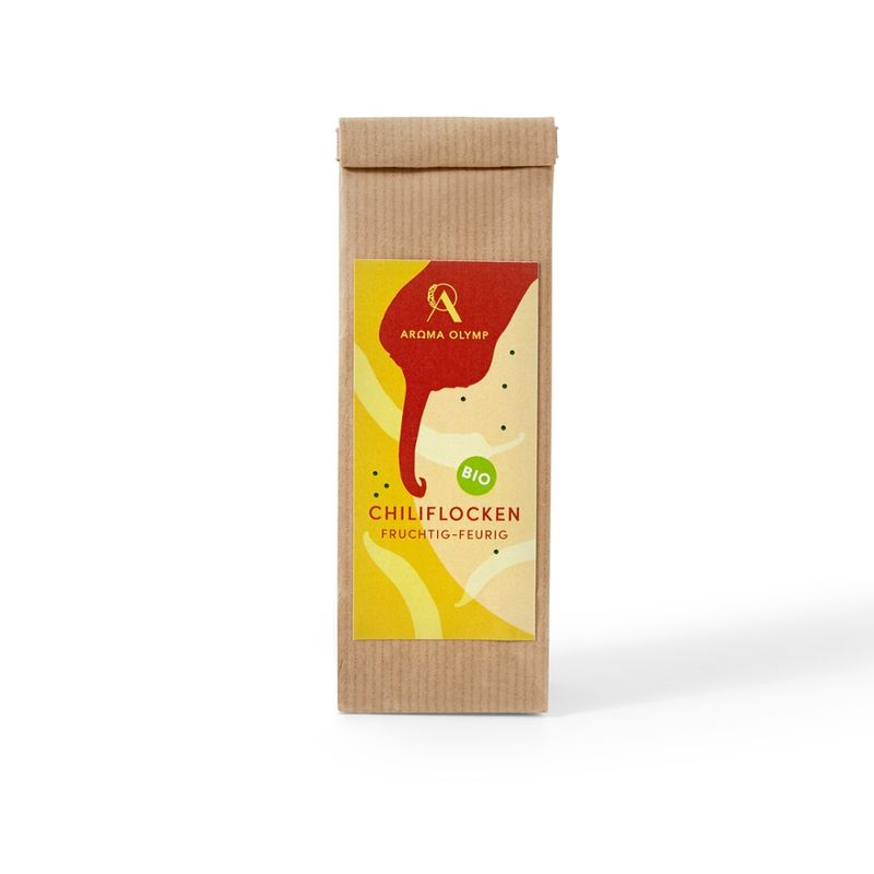 Aroma Olymp Aroma Olymp Bio Chiliflocken "Boukovo" aus Griechenland in Kraftpapiertüte - Produktbild
