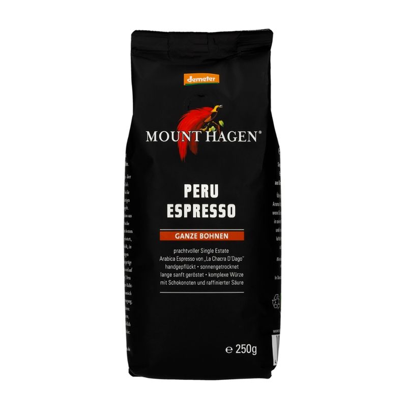 Mount Hagen Demeter Espresso Peru, ganze Bohne - Produktbild