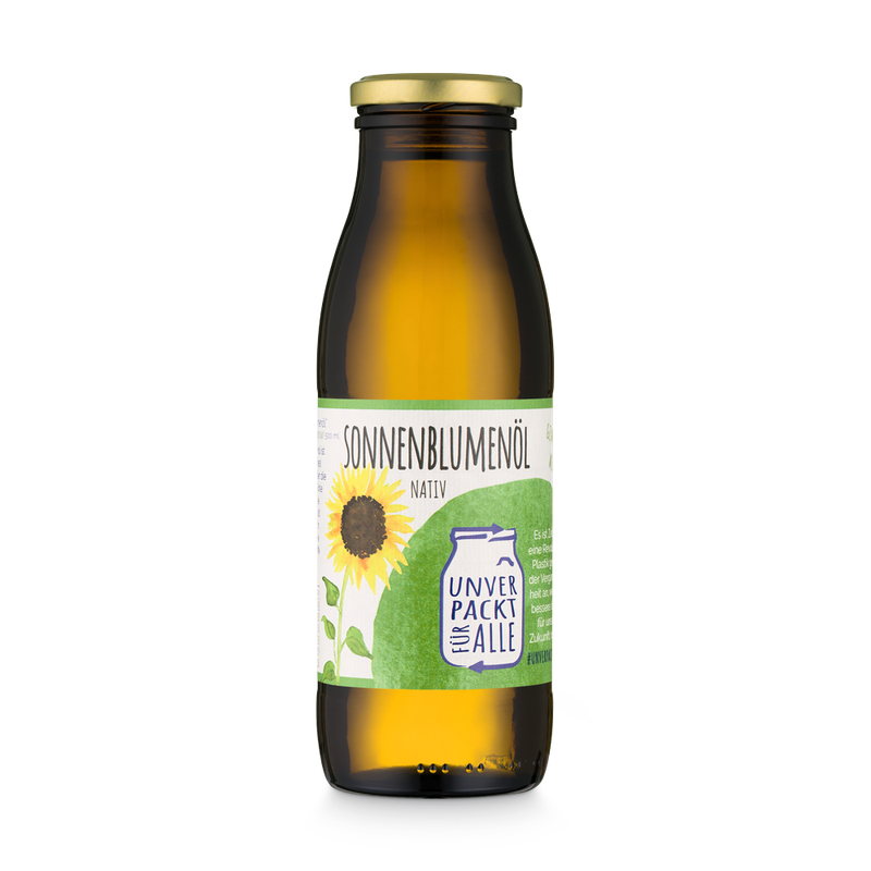 Unverpackt für alle Sonnenblumenöl, EG Bio, MMP-Sf, 500ml - Produktbild