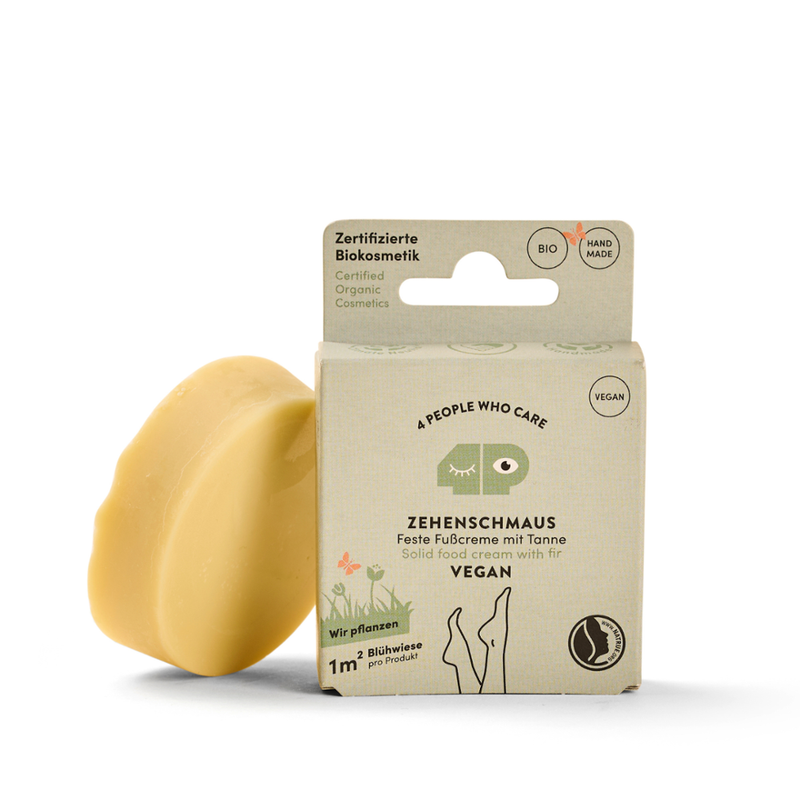 4peoplewhocare Veganer Zehenschmaus - Feste Fußcreme Nachfüller - zertifizierte Biokosmetik - Produktbild