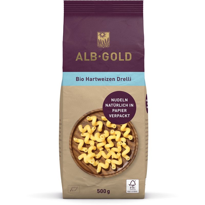 ALB-GOLD AG Bio Hartweizen Drelli (Papier) 500g - Produktbild