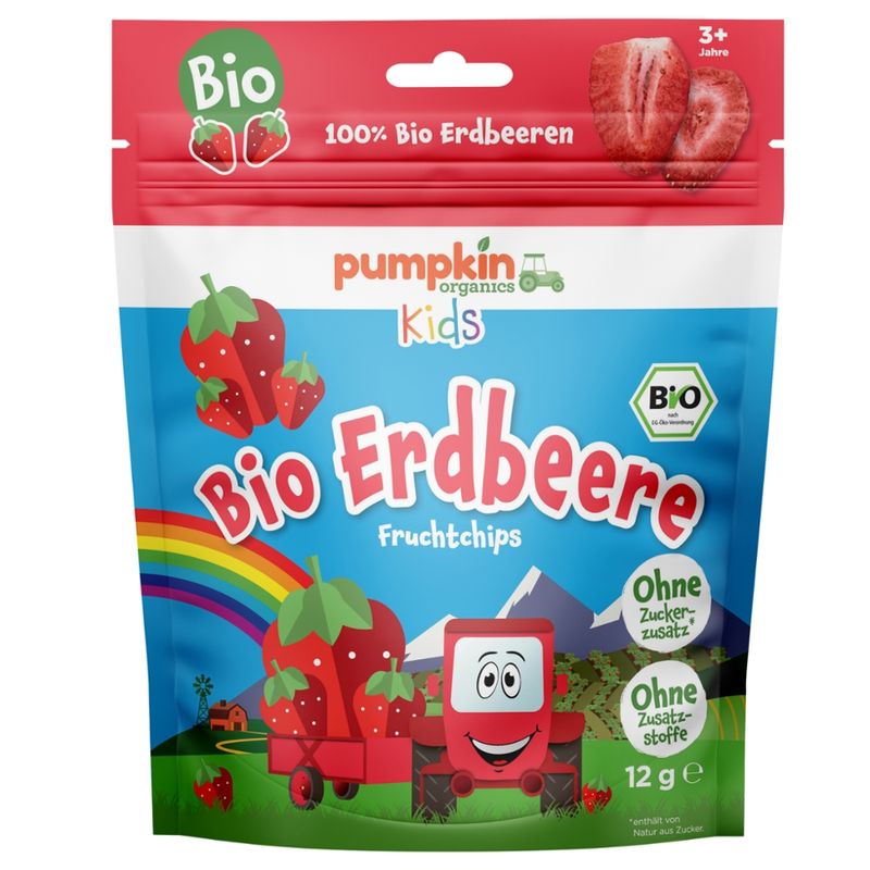 Pumpkin Organics Bio Erdbeere Fruchtchips ab 3 Jahre - Produktbild