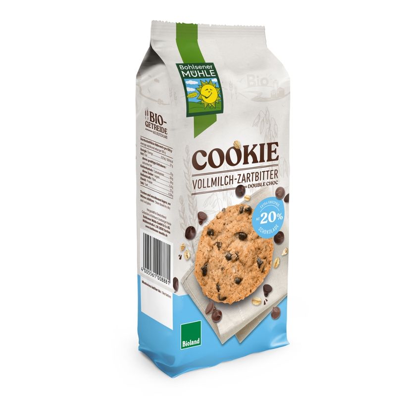 Bohlsener Mühle Cookie Vollmilch-Zartbitter - Produktbild