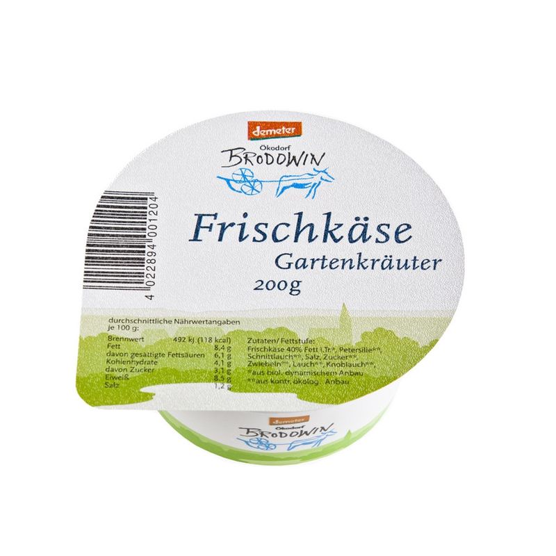 Ökodorf Brodowin Demeter Frischkäse Gartenkräuter, 150g - Produktbild