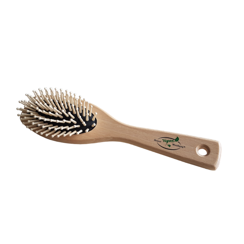 Braun & Wettberg Feinbürstenmanufaktur HAARBÜRSTE, GROSS OVAL, HOLZSTIFTE MIT NOPPEN - Produktbild