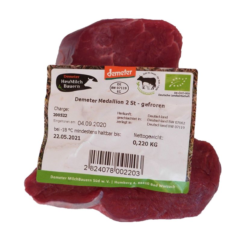 Demeter HeuMilchBauern Demeter Heumilch Kalbsfiletmedaillons - Produktbild