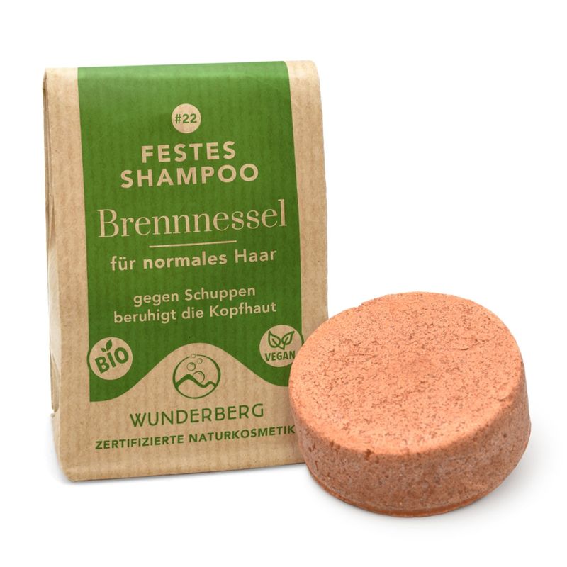 Wunderberg Festes Shampoo #22 Brennnessel - für normales Haar - Produktbild