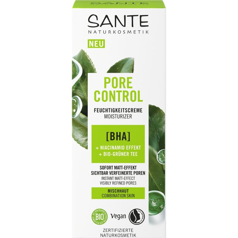 Sante Pore Control Feuchtigkeitscreme mit BHA, Niacinamid Effekt & Bio-Grüner Tee - Produktbild