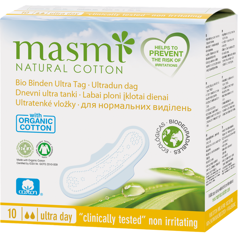 MASMI ORGANIC CARE Bio Binden Ultra Tag aus 100% GOTS Bio Baumwolle MASMI - Einzeln verpackt - Produktbild