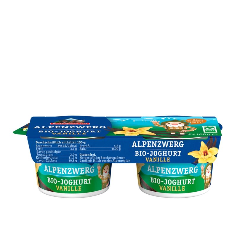 Berchtesgadener Land Bio Alpenzwerg Bio-Joghurt Vanille 3,9% Fett - Produktbild