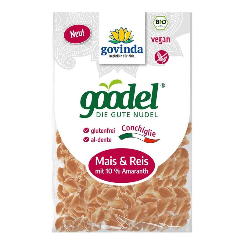 Govinda Goodel Conchiglie Mais, Reis, Amaranth, Teff, Quinoa, BIO - Produktbild