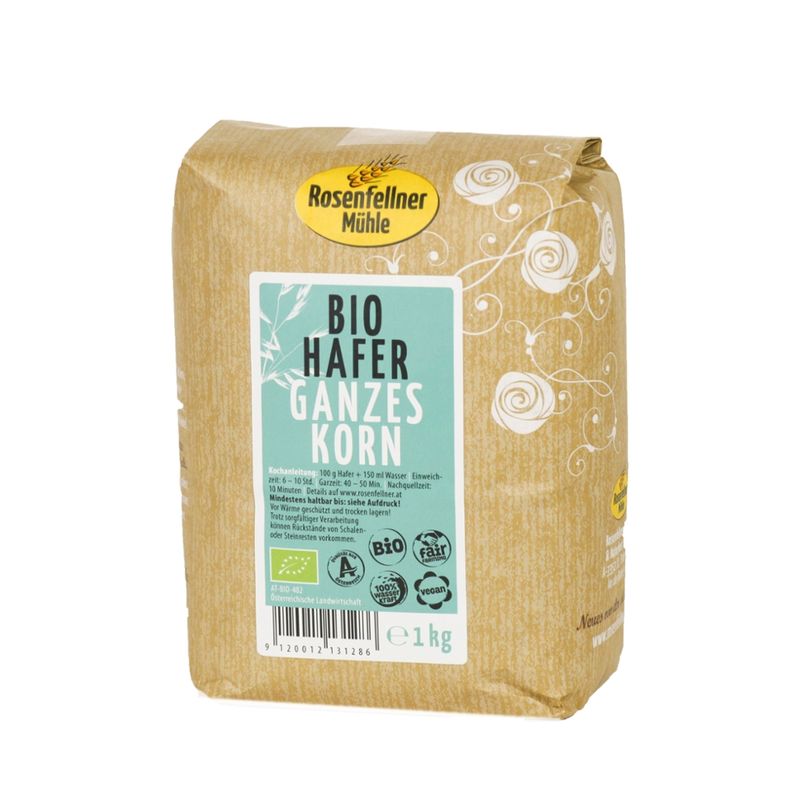 Rosenfellner Mühle & Naturkost Bio Hafer geschält 1kg - Produktbild