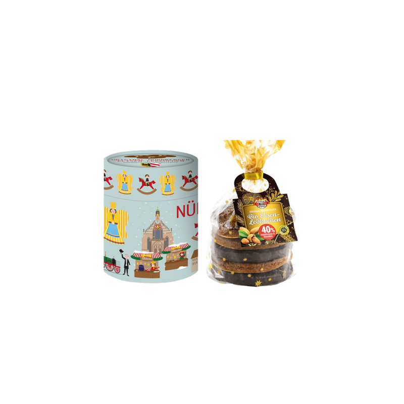 Nürnberger Bio Originale 5 Bio Elisen-Lebkuchen sort. in der Papier-Dose - Produktbild
