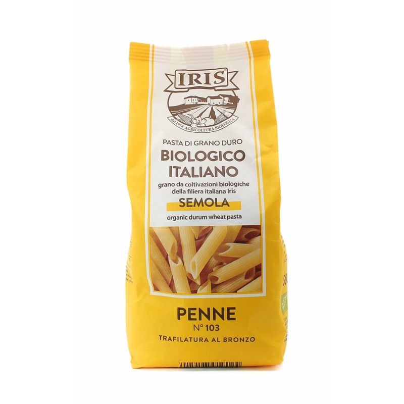 IRIS  Penne hell aus oekologischer Hartweizengriess vom 100% Italienischen IRIS Landwirtschaftlichekette 500 gr. - Produktbild