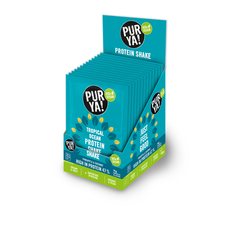 PURYA! Protein Shake, Mini, Tropical Ocean, Spirulina, BIO, 30g - Produktbild