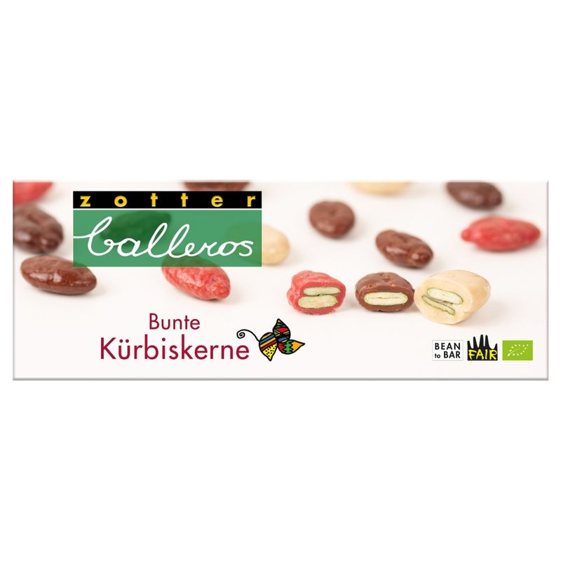 Zotter Schokolade Balleros "Bunte Kürbiskerne" - Produktbild
