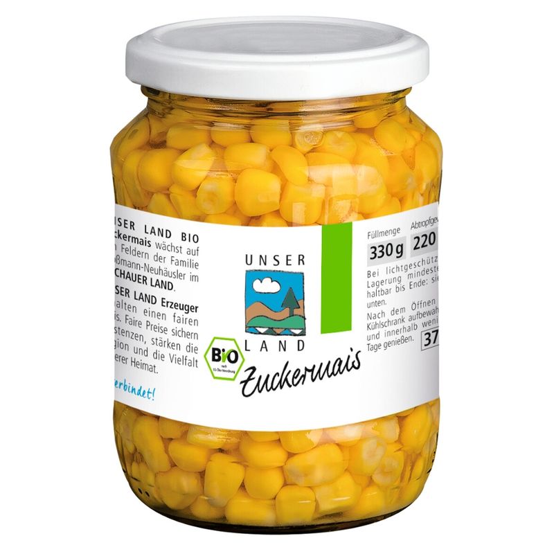 UNSER LAND UNSER LAND Bio Zuckermais, 330g Glas - Produktbild