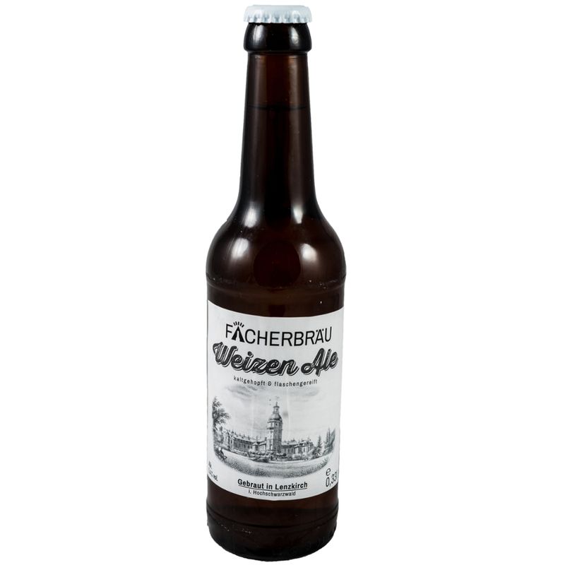 Fächerbräu Bio-Weizen Bio-Hefeweizen aus offener Gärung und in der Flasche gereift, Alk. 5,4 % vol. Flasche 0,33 Liter - Produktbild