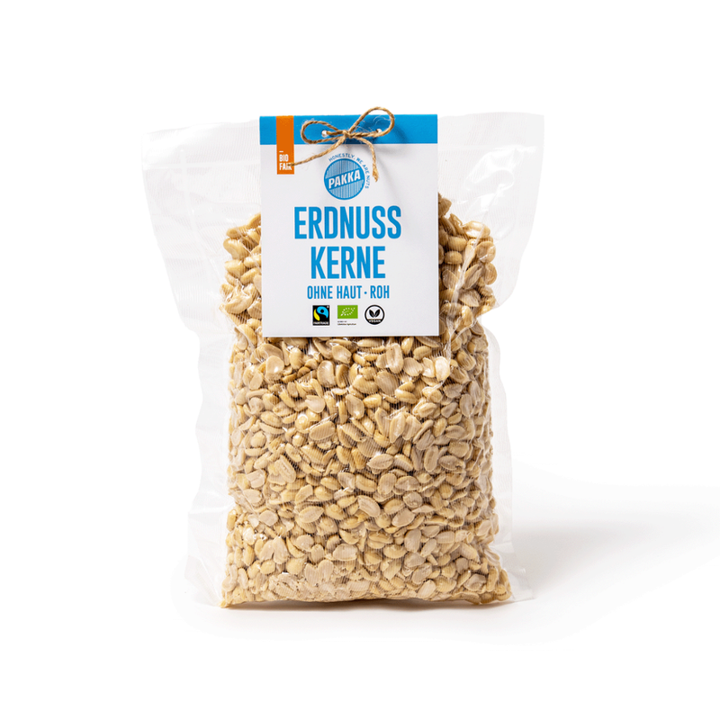 Pakka Erdnüsse roh und blanchiert, Bio & Fairtrade, 1kg - Produktbild