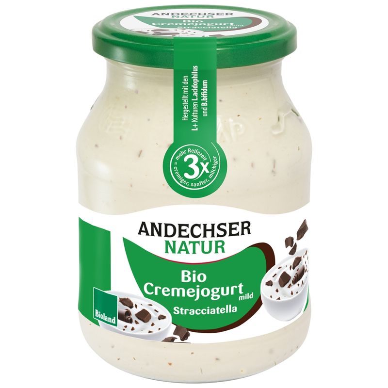 Andechser Natur Bio Cremejogurt Stracciatella 7,5% - Produktbild