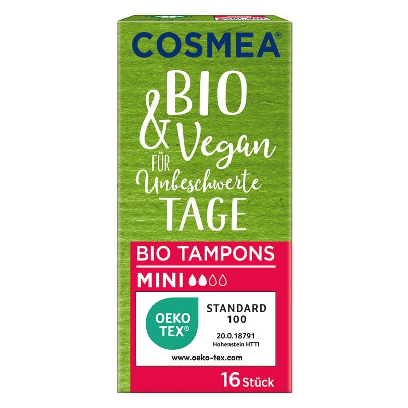 COSMEA®  COSMEA® BIO Tampons, VEGAN, Mini, 16 Stück - Produktbild